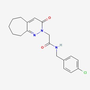 molecular formula C18H20ClN3O2 B11242297 N-(4-chlorobenzyl)-2-(3-oxo-3,5,6,7,8,9-hexahydro-2H-cyclohepta[c]pyridazin-2-yl)acetamide 