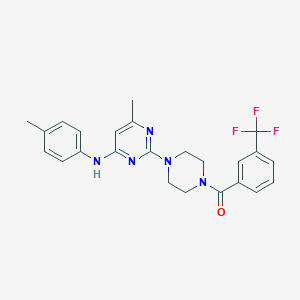 molecular formula C24H24F3N5O B11242324 6-methyl-N-(4-methylphenyl)-2-{4-[3-(trifluoromethyl)benzoyl]piperazin-1-yl}pyrimidin-4-amine 