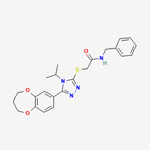 N-benzyl-2-{[5-(3,4-dihydro-2H-1,5-benzodioxepin-7-yl)-4-(propan-2-yl)-4H-1,2,4-triazol-3-yl]sulfanyl}acetamide