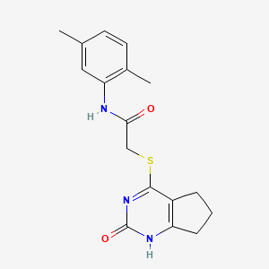 N-(2,5-Dimethylphenyl)-2-({2-oxo-1H,2H,5H,6H,7H-cyclopenta[D]pyrimidin-4-YL}sulfanyl)acetamide