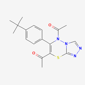 1,1'-[6-(4-tert-butylphenyl)-5H-[1,2,4]triazolo[3,4-b][1,3,4]thiadiazine-5,7-diyl]diethanone