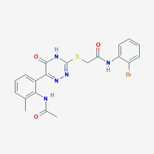 molecular formula C20H18BrN5O3S B11242377 N-(2-Bromophenyl)-2-{[6-(2-acetamido-3-methylphenyl)-5-oxo-4,5-dihydro-1,2,4-triazin-3-YL]sulfanyl}acetamide 