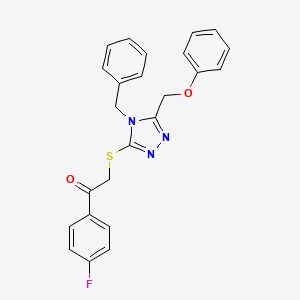 molecular formula C24H20FN3O2S B11242387 2-{[4-benzyl-5-(phenoxymethyl)-4H-1,2,4-triazol-3-yl]sulfanyl}-1-(4-fluorophenyl)ethanone CAS No. 538337-92-7