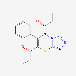 1-{6-Phenyl-5-propanoyl-5H-[1,2,4]triazolo[3,4-B][1,3,4]thiadiazin-7-YL}propan-1-one