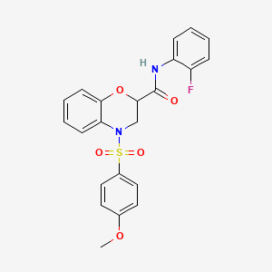 N-(2-fluorophenyl)-4-[(4-methoxyphenyl)sulfonyl]-3,4-dihydro-2H-1,4-benzoxazine-2-carboxamide