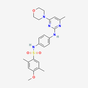 molecular formula C24H29N5O4S B11242468 4-methoxy-2,5-dimethyl-N-(4-((4-methyl-6-morpholinopyrimidin-2-yl)amino)phenyl)benzenesulfonamide 