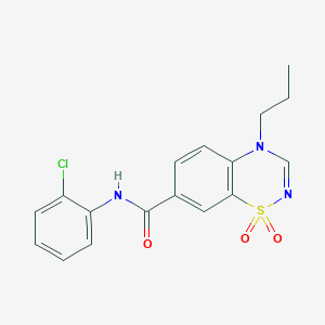 molecular formula C17H16ClN3O3S B11242470 N-(2-chlorophenyl)-4-propyl-4H-1,2,4-benzothiadiazine-7-carboxamide 1,1-dioxide 