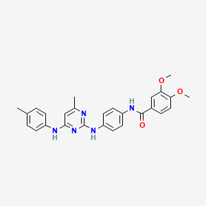 3,4-dimethoxy-N-[4-({4-methyl-6-[(4-methylphenyl)amino]pyrimidin-2-yl}amino)phenyl]benzamide