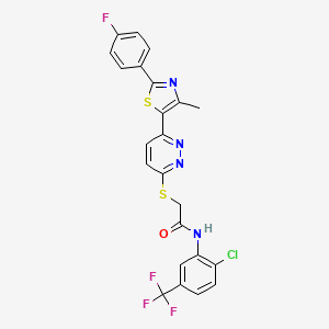 N-(2-chloro-5-(trifluoromethyl)phenyl)-2-((6-(2-(4-fluorophenyl)-4-methylthiazol-5-yl)pyridazin-3-yl)thio)acetamide