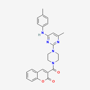 3-(4-(4-methyl-6-(p-tolylamino)pyrimidin-2-yl)piperazine-1-carbonyl)-2H-chromen-2-one