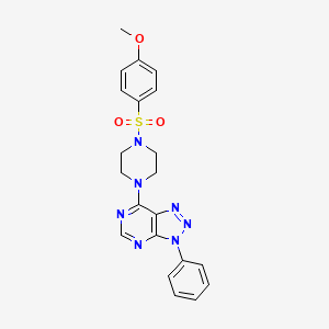 molecular formula C21H21N7O3S B11242576 1-(4-methoxybenzenesulfonyl)-4-{3-phenyl-3H-[1,2,3]triazolo[4,5-d]pyrimidin-7-yl}piperazine 