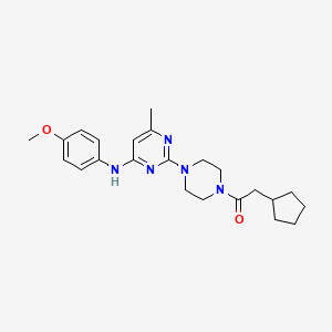 2-Cyclopentyl-1-(4-(4-((4-methoxyphenyl)amino)-6-methylpyrimidin-2-yl)piperazin-1-yl)ethanone