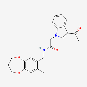 molecular formula C23H24N2O4 B11242603 2-(3-acetyl-1H-indol-1-yl)-N-[(8-methyl-3,4-dihydro-2H-1,5-benzodioxepin-7-yl)methyl]acetamide 