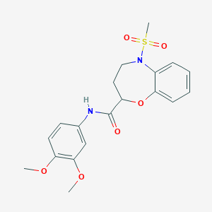 N-(3,4-dimethoxyphenyl)-5-(methylsulfonyl)-2,3,4,5-tetrahydro-1,5-benzoxazepine-2-carboxamide