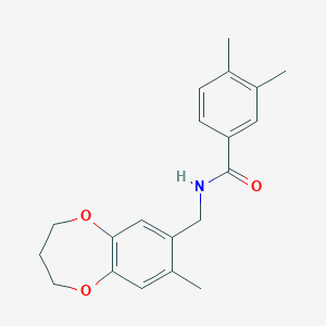 3,4-dimethyl-N-[(8-methyl-3,4-dihydro-2H-1,5-benzodioxepin-7-yl)methyl]benzamide