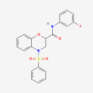 N-(3-fluorophenyl)-4-(phenylsulfonyl)-3,4-dihydro-2H-1,4-benzoxazine-2-carboxamide