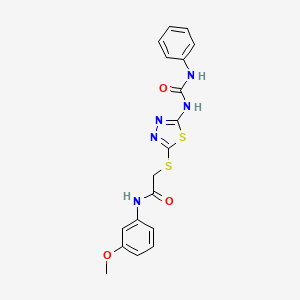 N-(3-Methoxyphenyl)-2-({5-[(phenylcarbamoyl)amino]-1,3,4-thiadiazol-2-YL}sulfanyl)acetamide