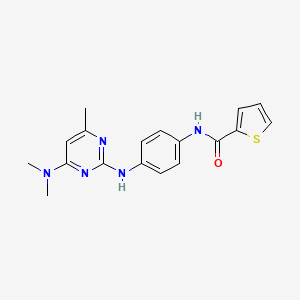 molecular formula C18H19N5OS B11242659 N-(4-{[4-(dimethylamino)-6-methylpyrimidin-2-yl]amino}phenyl)thiophene-2-carboxamide 