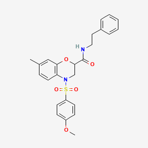 4-[(4-methoxyphenyl)sulfonyl]-7-methyl-N-(2-phenylethyl)-3,4-dihydro-2H-1,4-benzoxazine-2-carboxamide