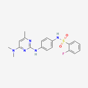 N-(4-((4-(dimethylamino)-6-methylpyrimidin-2-yl)amino)phenyl)-2-fluorobenzenesulfonamide