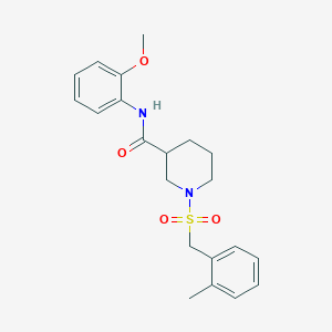 molecular formula C21H26N2O4S B11242717 N-(2-methoxyphenyl)-1-[(2-methylbenzyl)sulfonyl]piperidine-3-carboxamide 