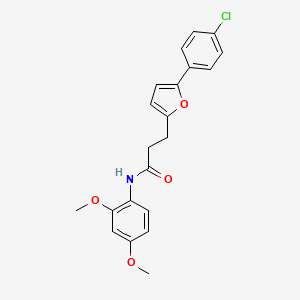 molecular formula C21H20ClNO4 B11242762 3-(5-(4-Chlorophenyl)furan-2-yl)-N-(2,4-dimethoxyphenyl)propanamide CAS No. 853311-55-4