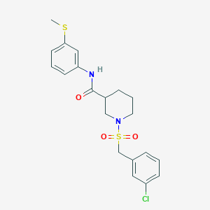 1-[(3-chlorobenzyl)sulfonyl]-N-[3-(methylsulfanyl)phenyl]piperidine-3-carboxamide