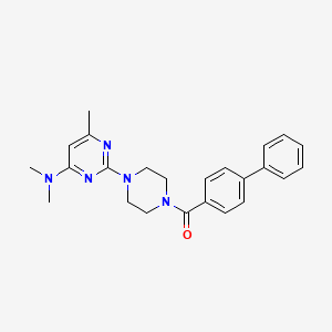 molecular formula C24H27N5O B11242802 [1,1'-Biphenyl]-4-yl(4-(4-(dimethylamino)-6-methylpyrimidin-2-yl)piperazin-1-yl)methanone 