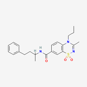 3-methyl-N-(4-phenylbutan-2-yl)-4-propyl-4H-1,2,4-benzothiadiazine-7-carboxamide 1,1-dioxide