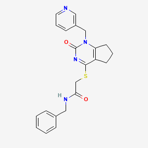 N-Benzyl-2-({2-oxo-1-[(pyridin-3-YL)methyl]-1H,2H,5H,6H,7H-cyclopenta[D]pyrimidin-4-YL}sulfanyl)acetamide