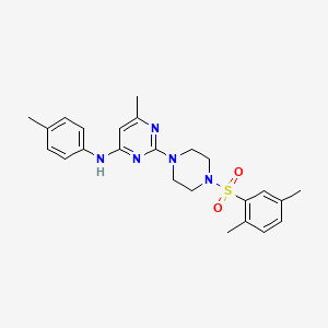 2-(4-((2,5-dimethylphenyl)sulfonyl)piperazin-1-yl)-6-methyl-N-(p-tolyl)pyrimidin-4-amine