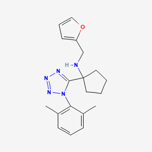 molecular formula C19H23N5O B11242856 1-[1-(2,6-dimethylphenyl)-1H-tetrazol-5-yl]-N-(furan-2-ylmethyl)cyclopentanamine 