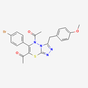 1,1'-[6-(4-bromophenyl)-3-(4-methoxybenzyl)-5H-[1,2,4]triazolo[3,4-b][1,3,4]thiadiazine-5,7-diyl]diethanone