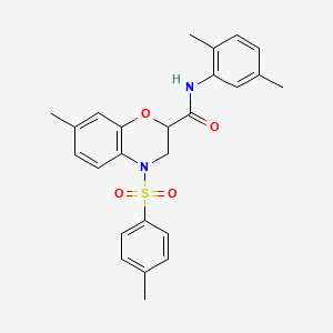 N-(2,5-dimethylphenyl)-7-methyl-4-[(4-methylphenyl)sulfonyl]-3,4-dihydro-2H-1,4-benzoxazine-2-carboxamide