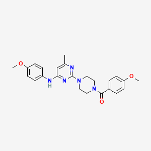 molecular formula C24H27N5O3 B11242913 2-[4-(4-methoxybenzoyl)piperazin-1-yl]-N-(4-methoxyphenyl)-6-methylpyrimidin-4-amine 