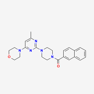 molecular formula C24H27N5O2 B11242953 (4-(4-Methyl-6-morpholinopyrimidin-2-yl)piperazin-1-yl)(naphthalen-2-yl)methanone 