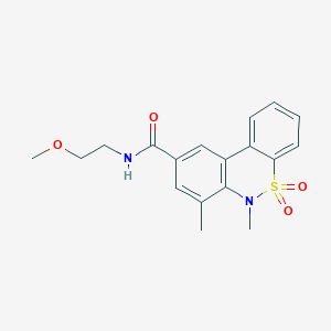 molecular formula C18H20N2O4S B11242981 N-(2-methoxyethyl)-6,7-dimethyl-6H-dibenzo[c,e][1,2]thiazine-9-carboxamide 5,5-dioxide 