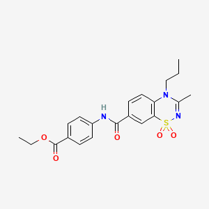 ethyl 4-{[(3-methyl-1,1-dioxido-4-propyl-4H-1,2,4-benzothiadiazin-7-yl)carbonyl]amino}benzoate