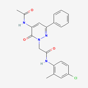 molecular formula C21H19ClN4O3 B11243026 2-[5-(acetylamino)-6-oxo-3-phenylpyridazin-1(6H)-yl]-N-(4-chloro-2-methylphenyl)acetamide 