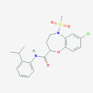 7-chloro-5-(methylsulfonyl)-N-[2-(propan-2-yl)phenyl]-2,3,4,5-tetrahydro-1,5-benzoxazepine-2-carboxamide