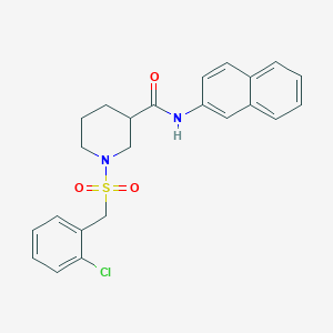 molecular formula C23H23ClN2O3S B11243037 1-[(2-chlorobenzyl)sulfonyl]-N-(naphthalen-2-yl)piperidine-3-carboxamide 