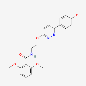 molecular formula C22H23N3O5 B11243052 2,6-dimethoxy-N-(2-{[6-(4-methoxyphenyl)pyridazin-3-yl]oxy}ethyl)benzamide 