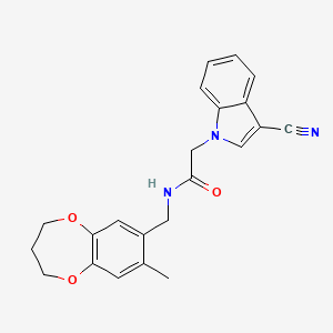 2-(3-cyano-1H-indol-1-yl)-N-[(8-methyl-3,4-dihydro-2H-1,5-benzodioxepin-7-yl)methyl]acetamide