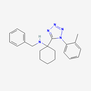 molecular formula C21H25N5 B11243072 N-benzyl-1-[1-(2-methylphenyl)-1H-tetrazol-5-yl]cyclohexanamine 