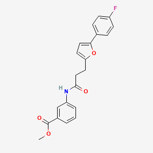 molecular formula C21H18FNO4 B11243083 Methyl 3-({3-[5-(4-fluorophenyl)furan-2-yl]propanoyl}amino)benzoate 