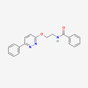 molecular formula C19H17N3O2 B11243098 N-(2-((6-phenylpyridazin-3-yl)oxy)ethyl)benzamide 