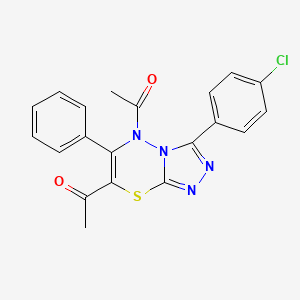 1,1'-[3-(4-chlorophenyl)-6-phenyl-5H-[1,2,4]triazolo[3,4-b][1,3,4]thiadiazine-5,7-diyl]diethanone