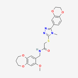 2-{[5-(2,3-dihydro-1,4-benzodioxin-6-yl)-4-methyl-4H-1,2,4-triazol-3-yl]sulfanyl}-N-[(8-methoxy-3,4-dihydro-2H-1,5-benzodioxepin-7-yl)methyl]acetamide