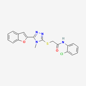 2-{[5-(1-benzofuran-2-yl)-4-methyl-4H-1,2,4-triazol-3-yl]sulfanyl}-N-(2-chlorophenyl)acetamide