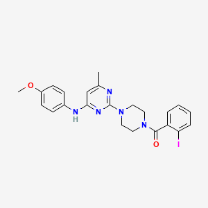 molecular formula C23H24IN5O2 B11243137 2-[4-(2-iodobenzoyl)piperazin-1-yl]-N-(4-methoxyphenyl)-6-methylpyrimidin-4-amine 